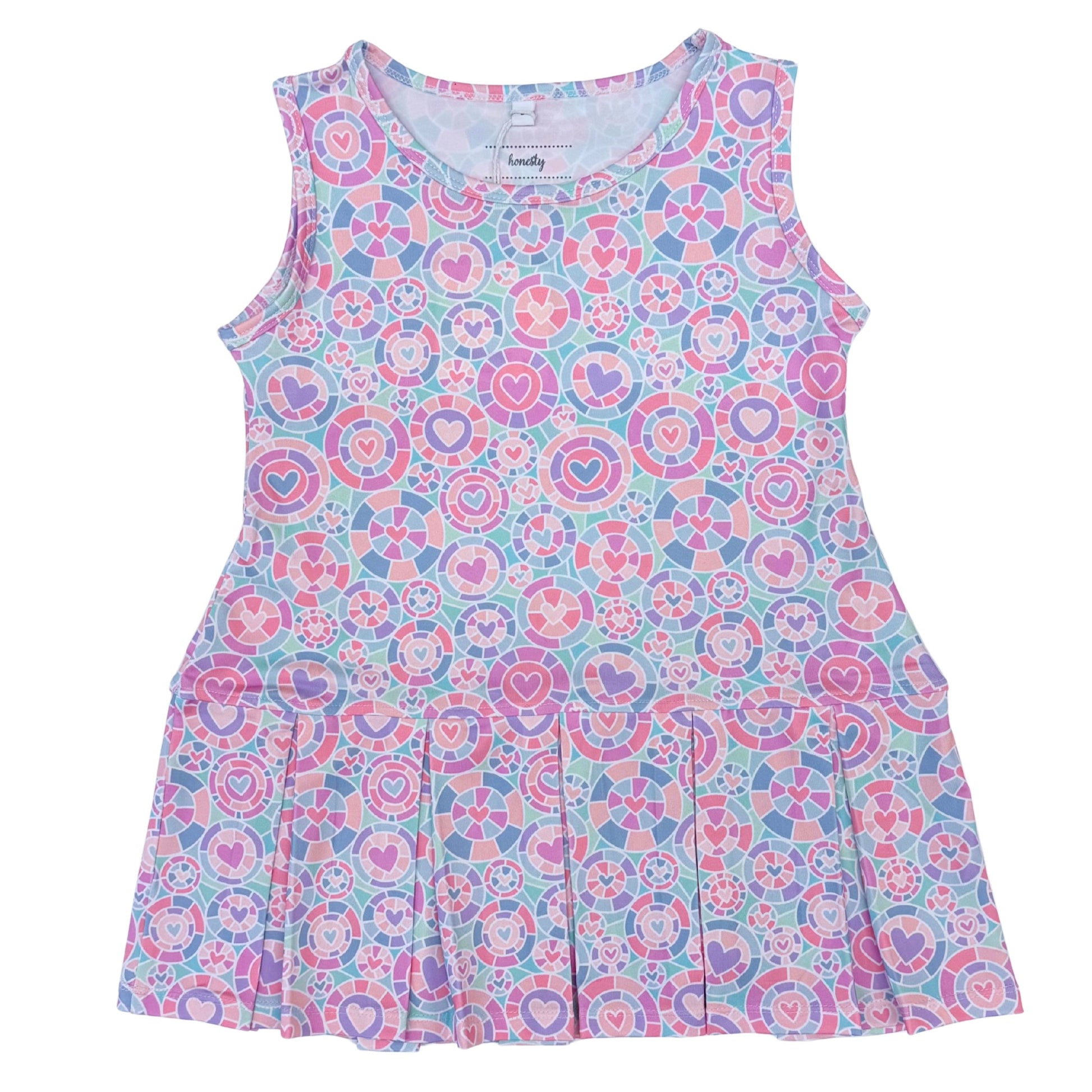 Honesty Girls Kalidescope Heart Pleated Dress