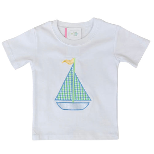 Mills Proper Boys White Tee with Sailboat Applique
