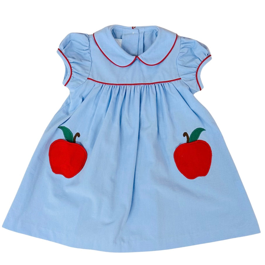 Little English Girls Apple Pocket Dress