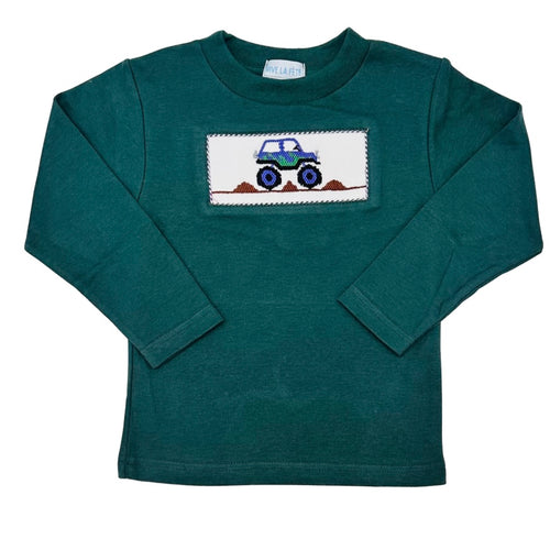 Vive La Fete Boys LS Monster Truck Smocked Shirt