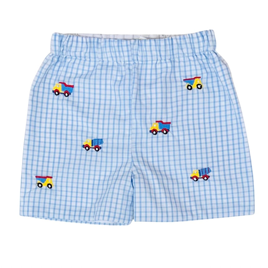 Zuccini Kids Boys Leo Light Blue Window Pane Construction Short