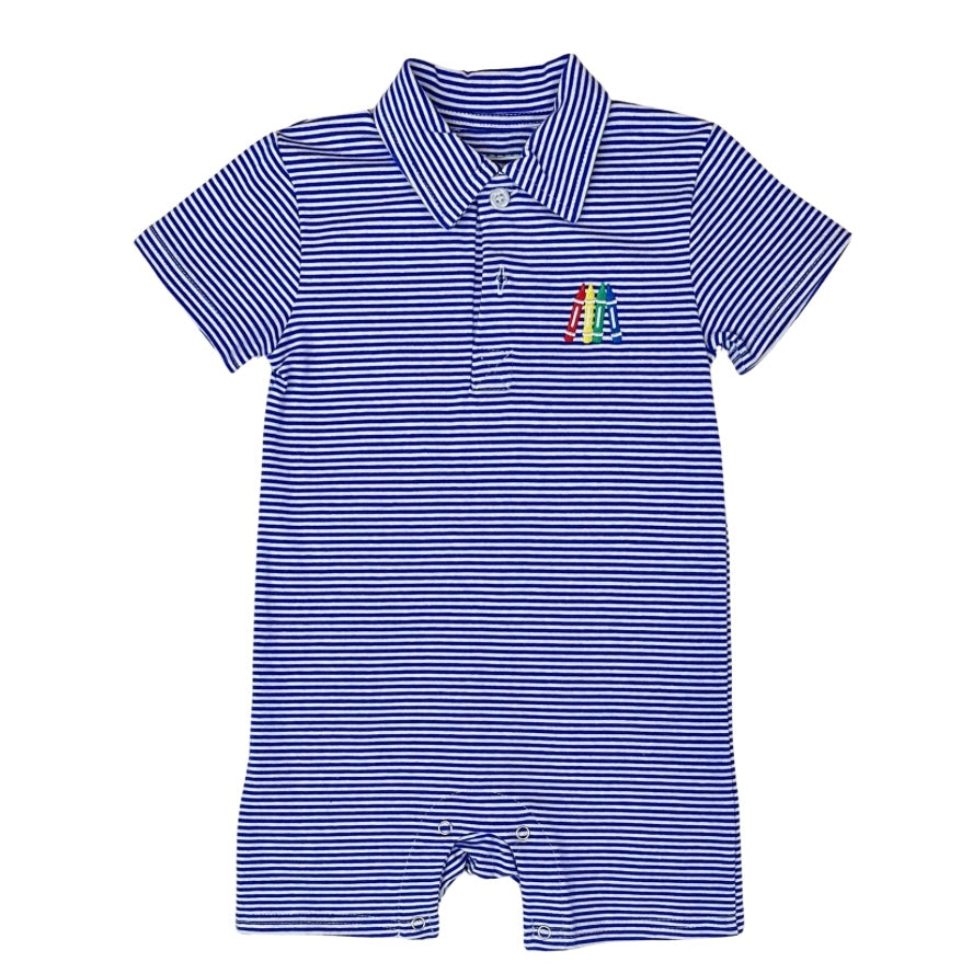 Itsy Bitsy Boys Crayon Polo Romper