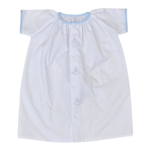 Auraluz Boys Day Gown with Sailboat Shadow Stitiching