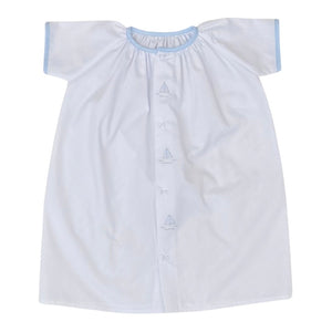 Auraluz Boys Day Gown with Sailboat Shadow Stitiching