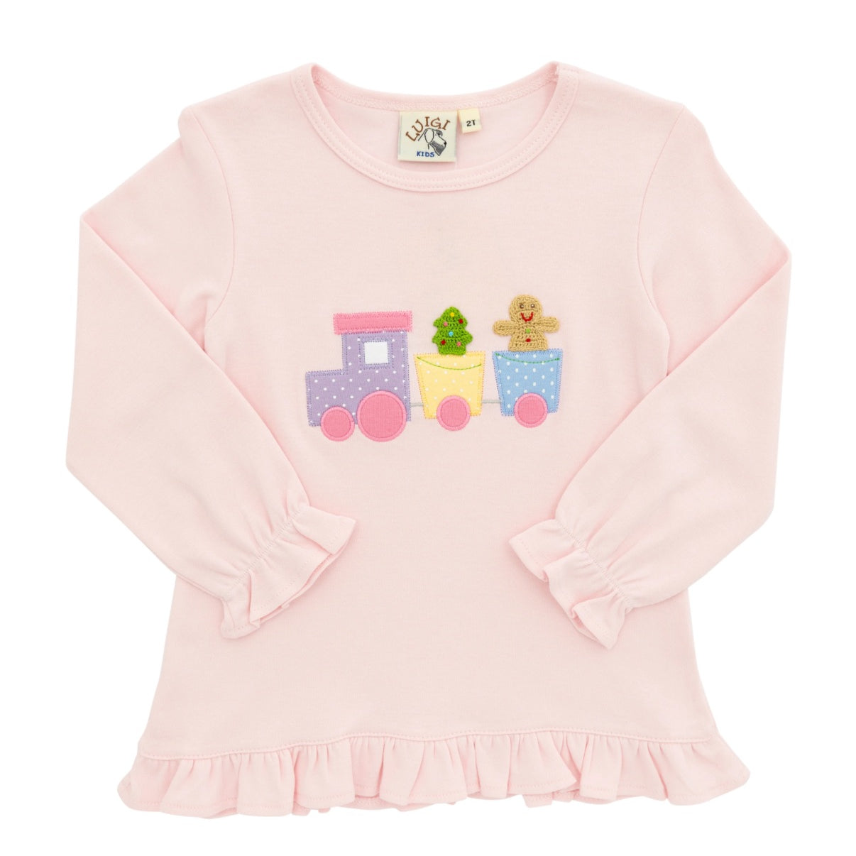 Luigi LS Girls Gingerbread Train Tee