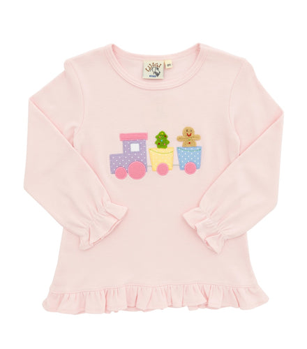 Luigi LS Girls Gingerbread Train Tee