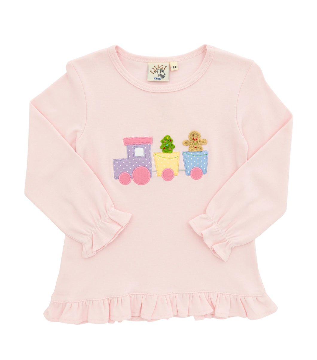 Luigi LS Girls Gingerbread Train Tee