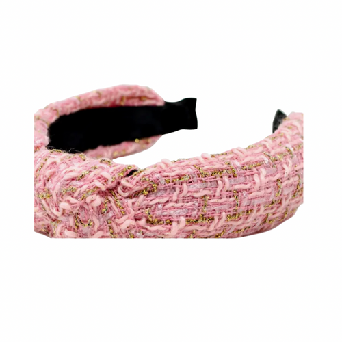 Tiny Treats Pink Tweed Knotted Headband