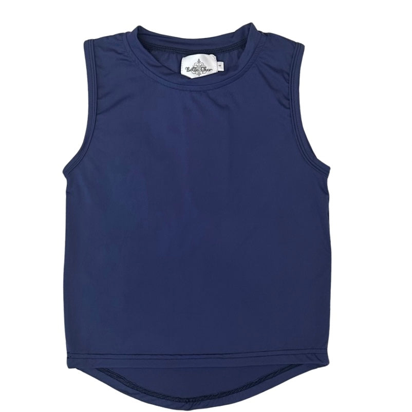 Belle Cher Girls Navy Blue High Low Tank