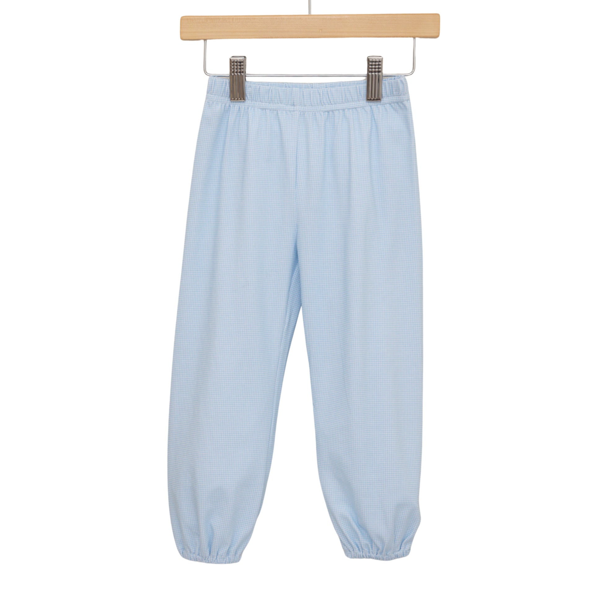 Trotter Street Boys Bloomer Pants-Light Blue Micro Gingham