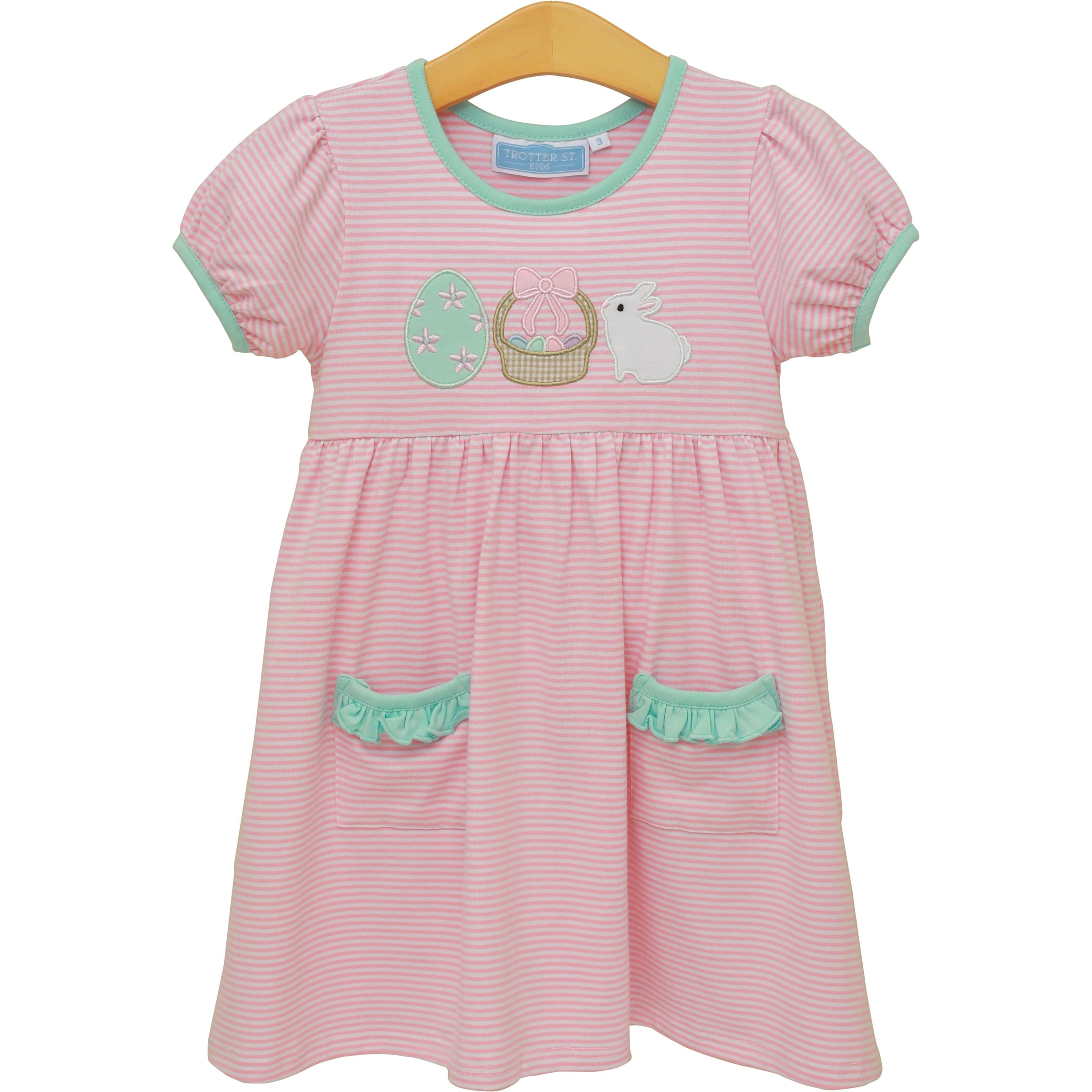 Trotter Street Girls Bunnies & Baskets Dress