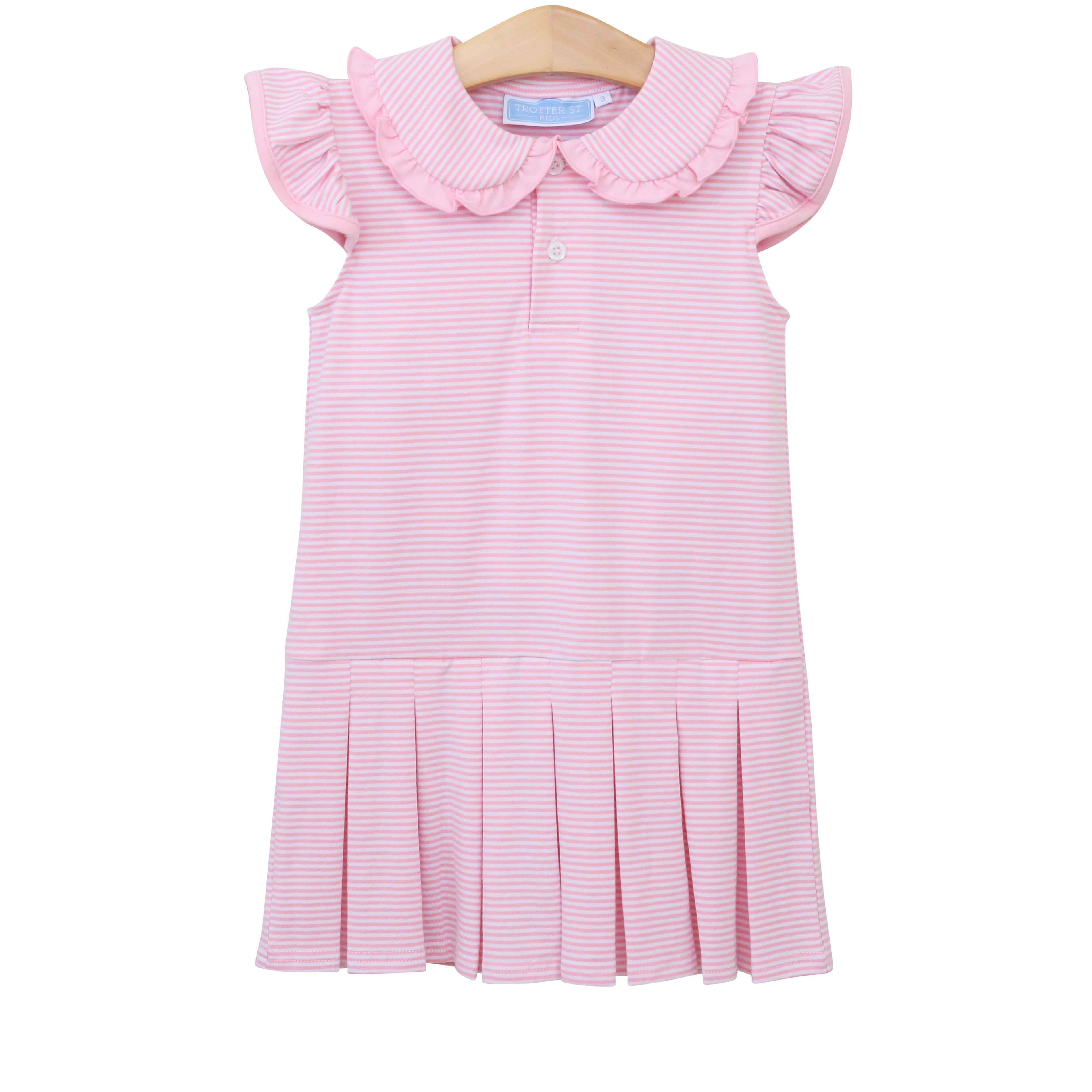 Trotter Street Girls Light Pink Stripe Camilla Dress