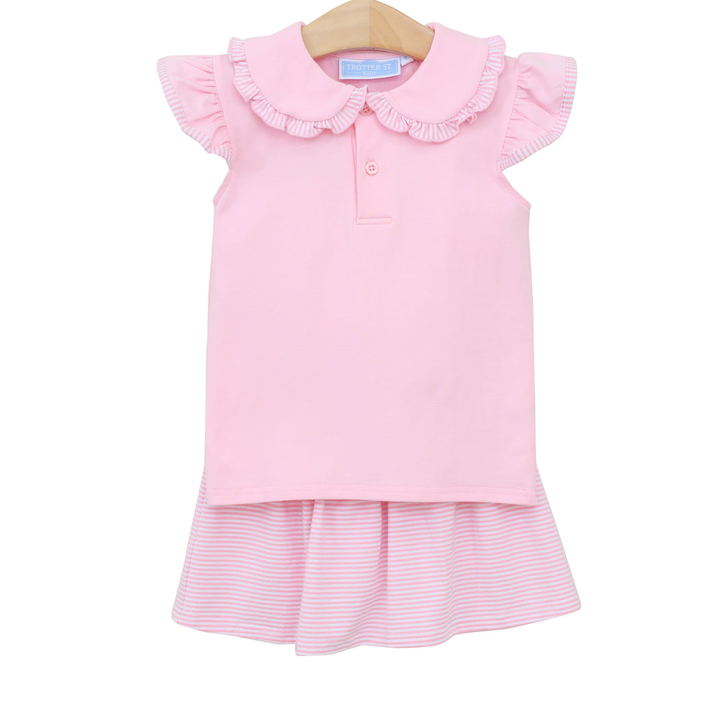 Trotter Street Light Pink Stripe Camilla Skort Set