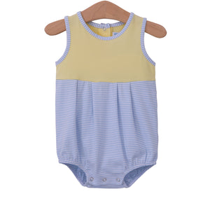 Trotter Street Boys light Blue Stripe and Yellow Charlie Bubble