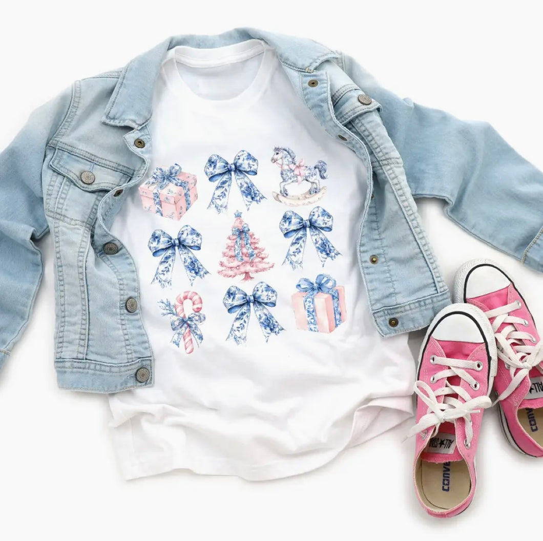 Bows and Gifts Christmas Tee