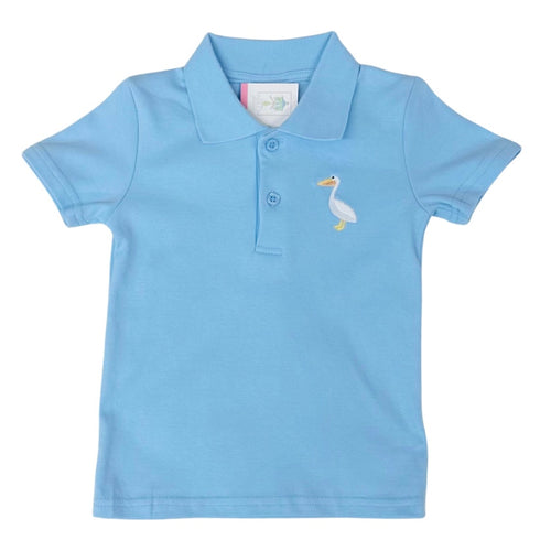 Mills Proper Boys Blue Polo with Pelican Embroidery