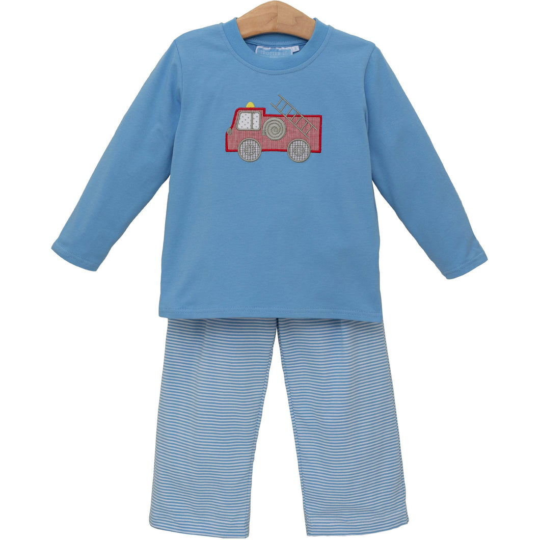 Trotter Street Boys Fire Truck Pant Set