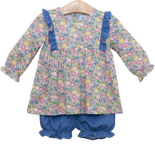 Trotter Street Girls LS Floral Bloomer Set