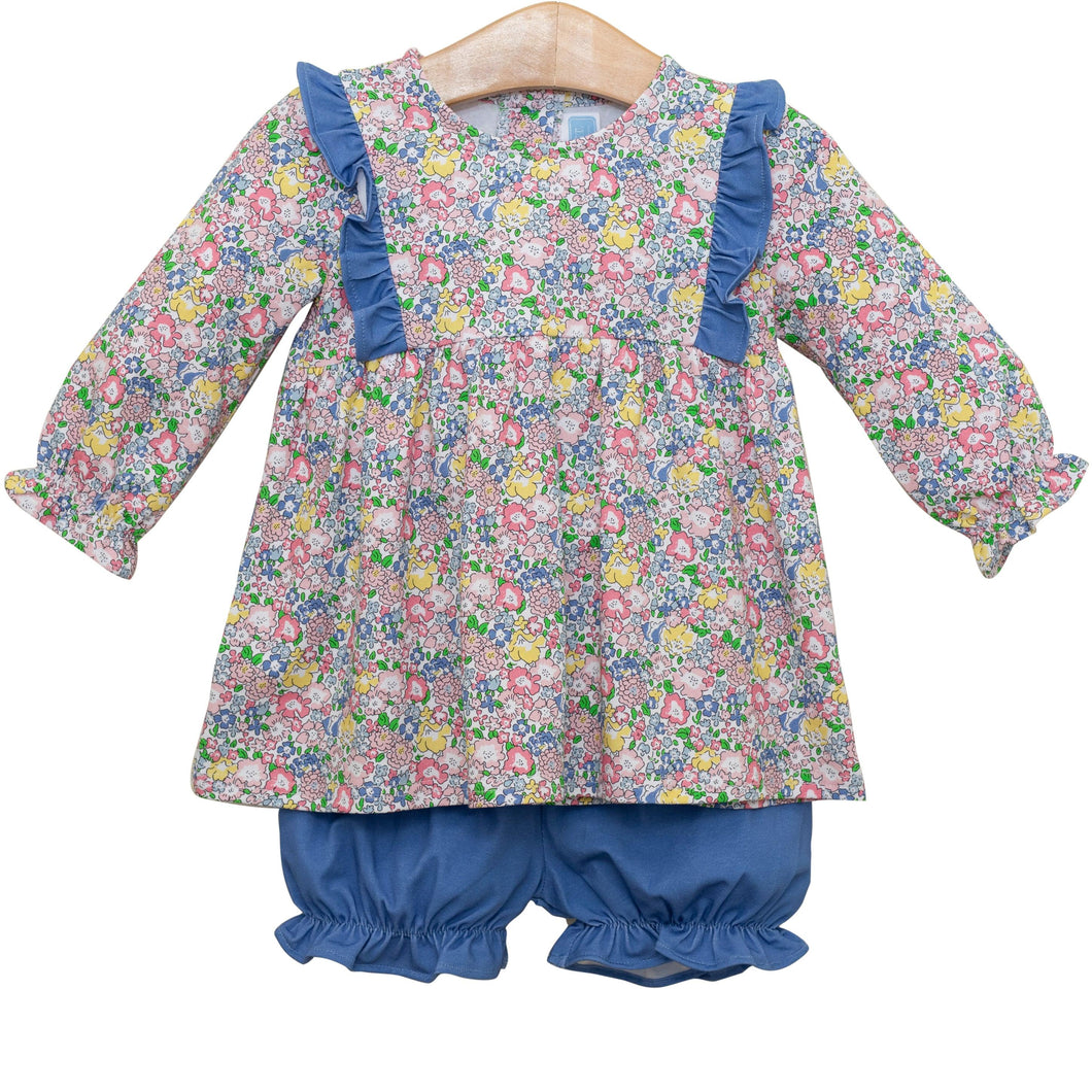 Trotter Street Girls LS Floral Bloomer Set