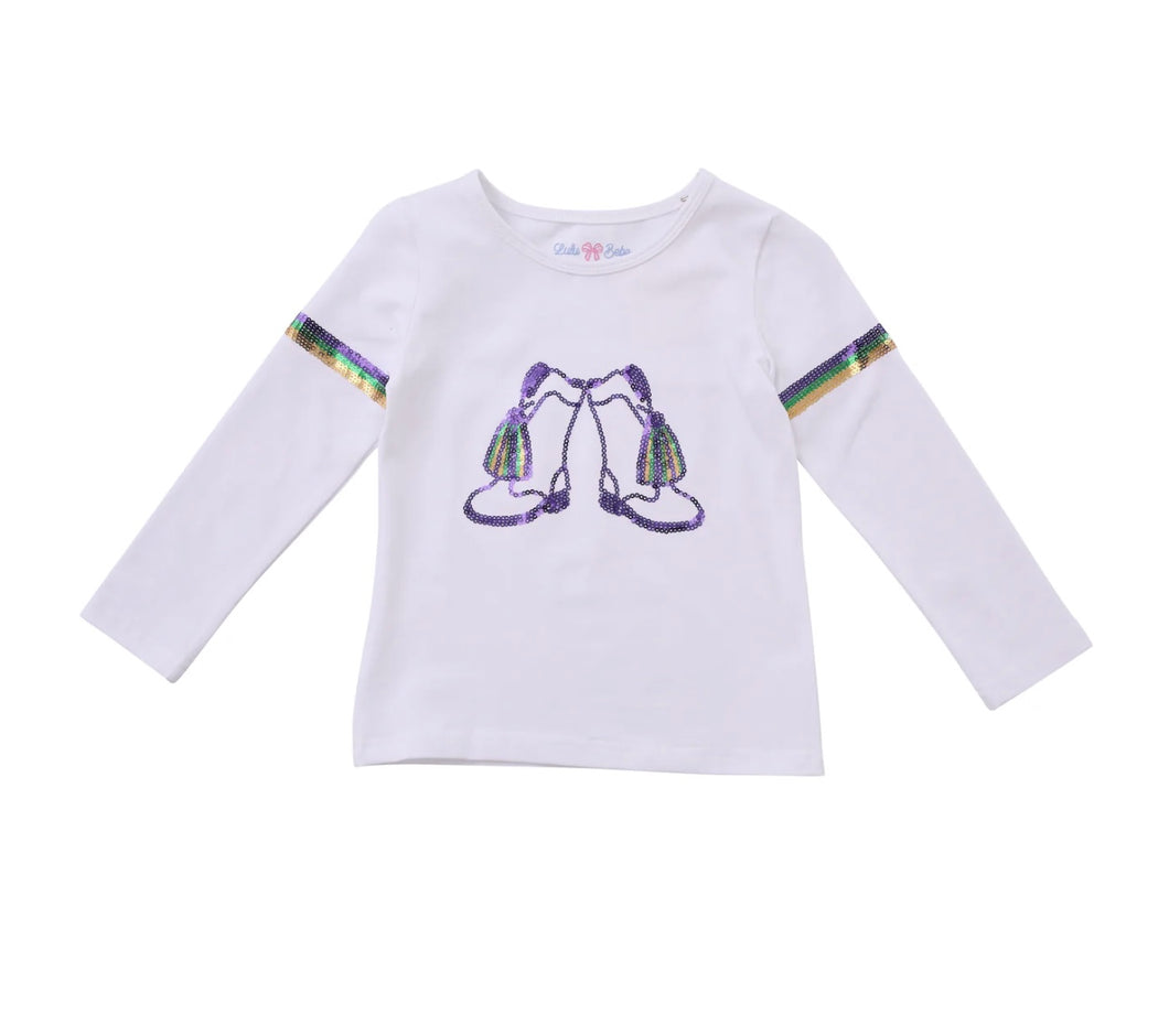 Lulu Bebe Mardi Gras Marching Boot Sequin Shirt