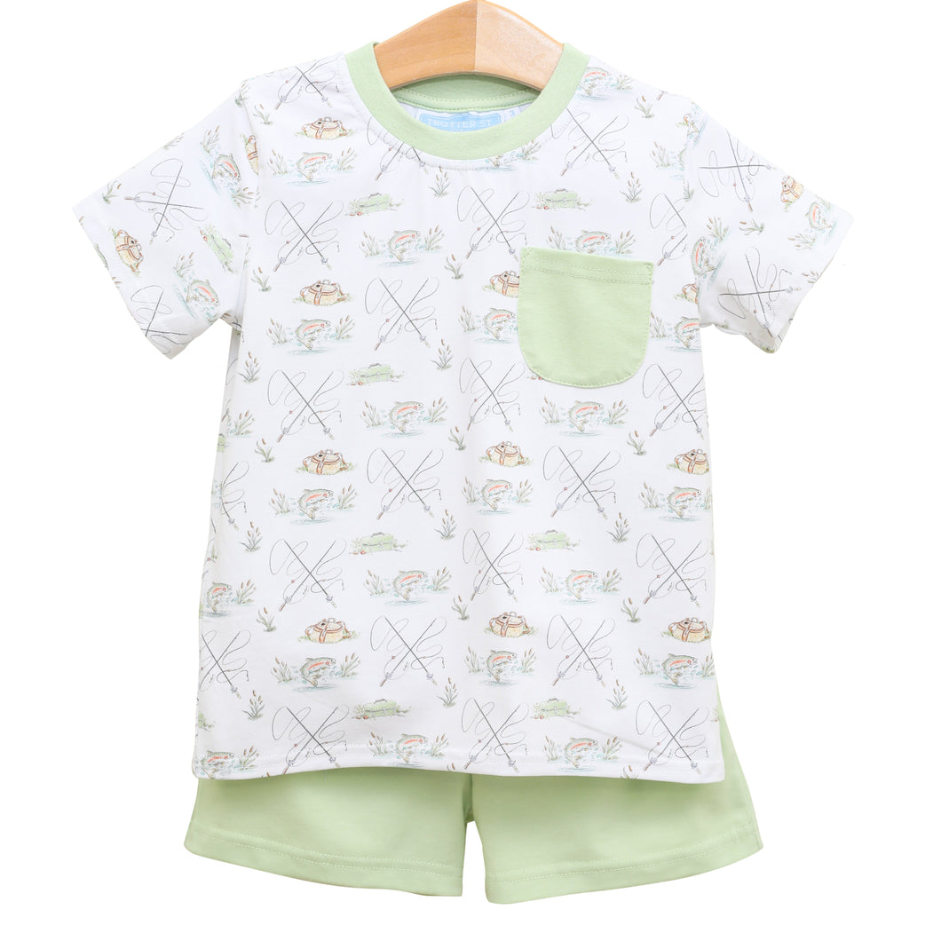Trotter Street Boys Gone Fishing Pocket Short Set