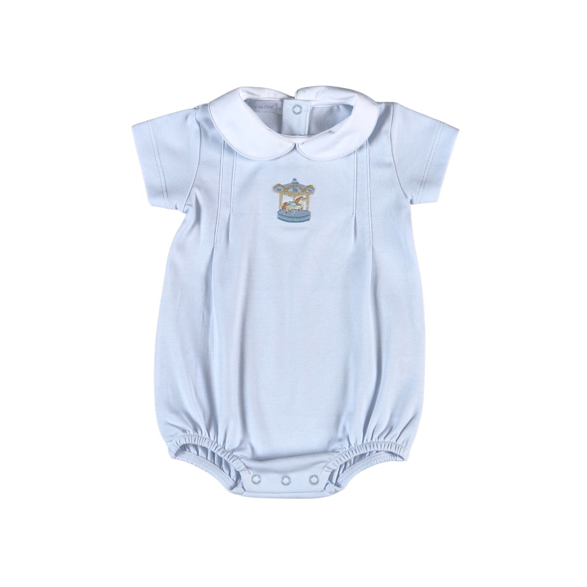 Baby Loren Boys Blue Carousel Hand Embroidery Bubble