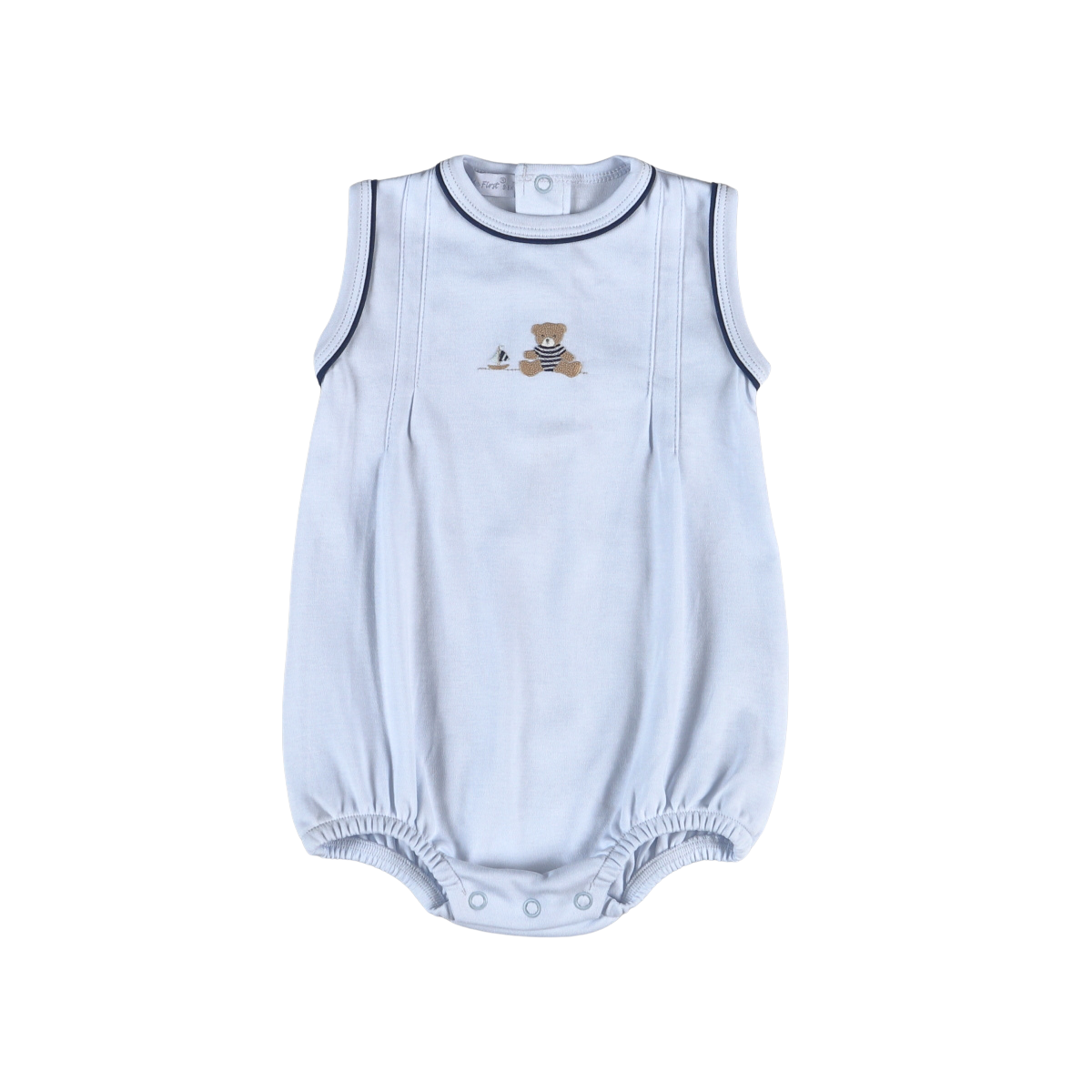 Baby Loren Blue Mariner Bear Hand Embroidery Bubble