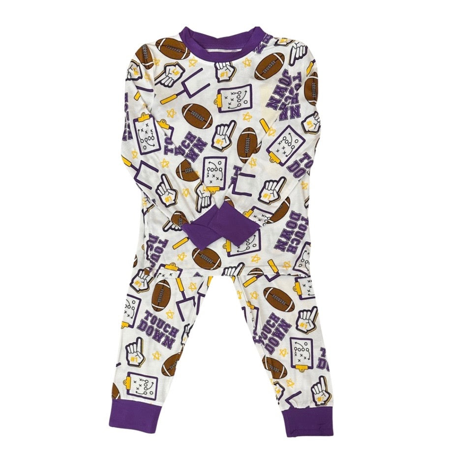 Belle Cher Purple and Yellow Touchdown 2 Piece Jammies