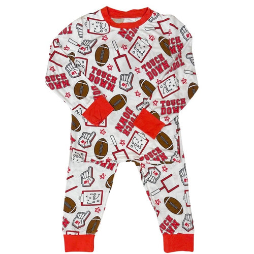 Belle Cher Red Touchdown Bamboo 2 Piece Jammies