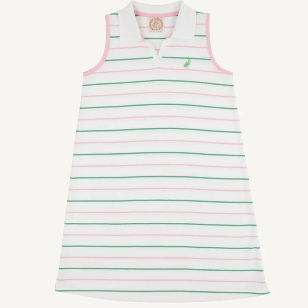 Beaufort Bonnet Girls Sleeveless Maude Polo Dress-Tradd Street Stripe