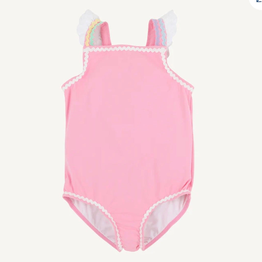 Beaufort Bonnet Girls Long Bay Bathing Suit-Hamptons Hot Pink