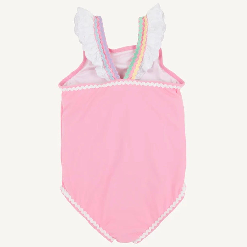 Beaufort Bonnet Girls Long Bay Bathing Suit-Hamptons Hot Pink