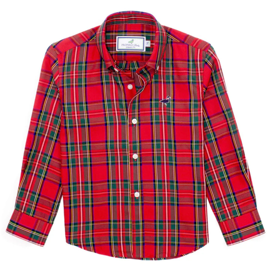 Properly Tied Boys Yuletide Button Down Sportshirt