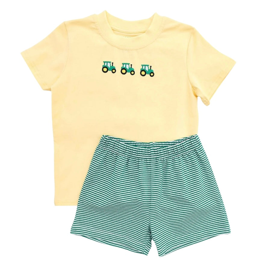 Itsy Bitsy Boys Tractor Short Set