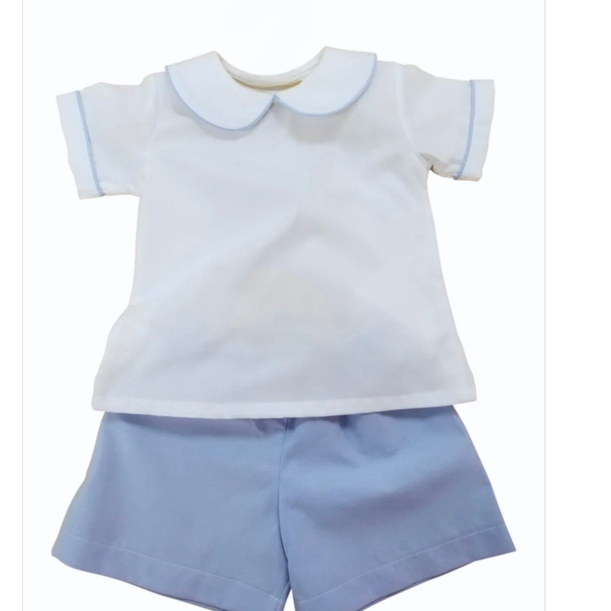 Sweet Dreams Boys White and Blue Short Set