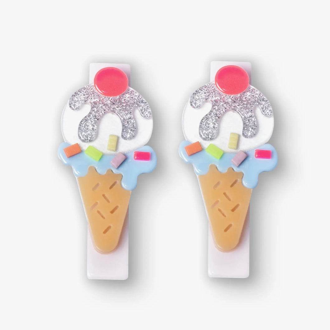 Lilies and Roses Ice Cream Cone Hair Clips