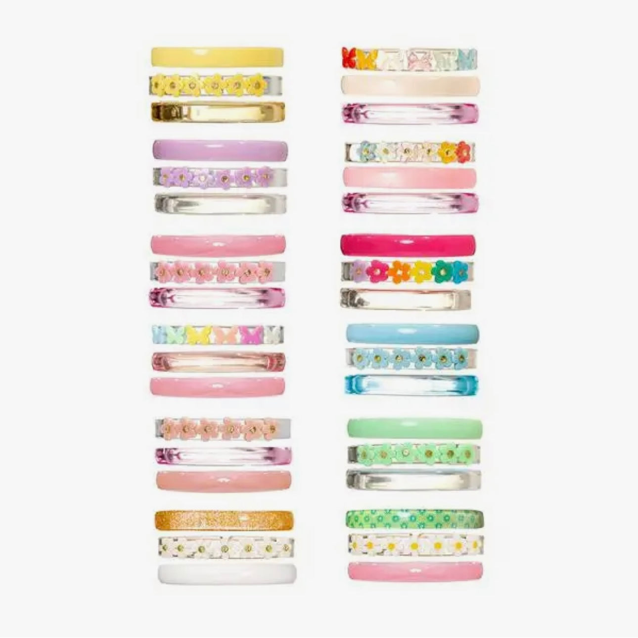 Lilies and Roses Set of Three Multi Color Bangles