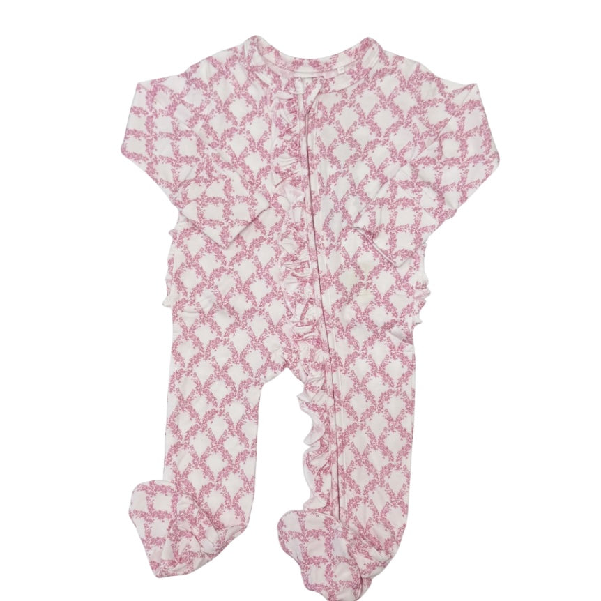 Weisinger Girls Rose Trellis Footie