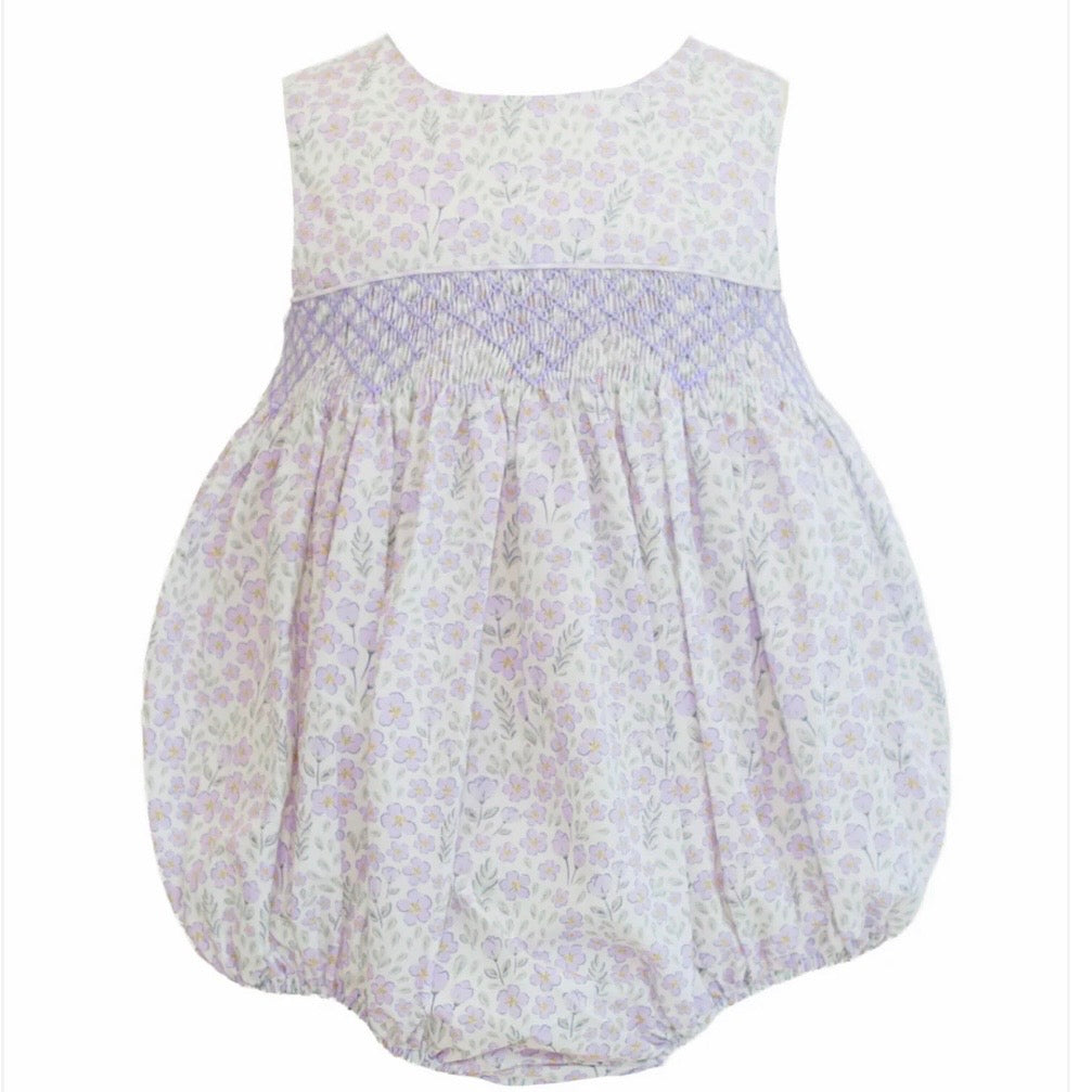 Krewe Avery Purple Smocked Floral Bubble