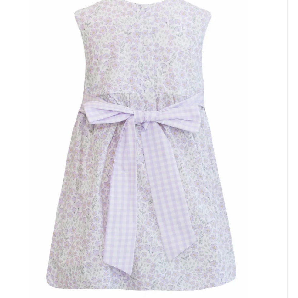 Krewe Girls Avery Purple Floral Smocked Dress