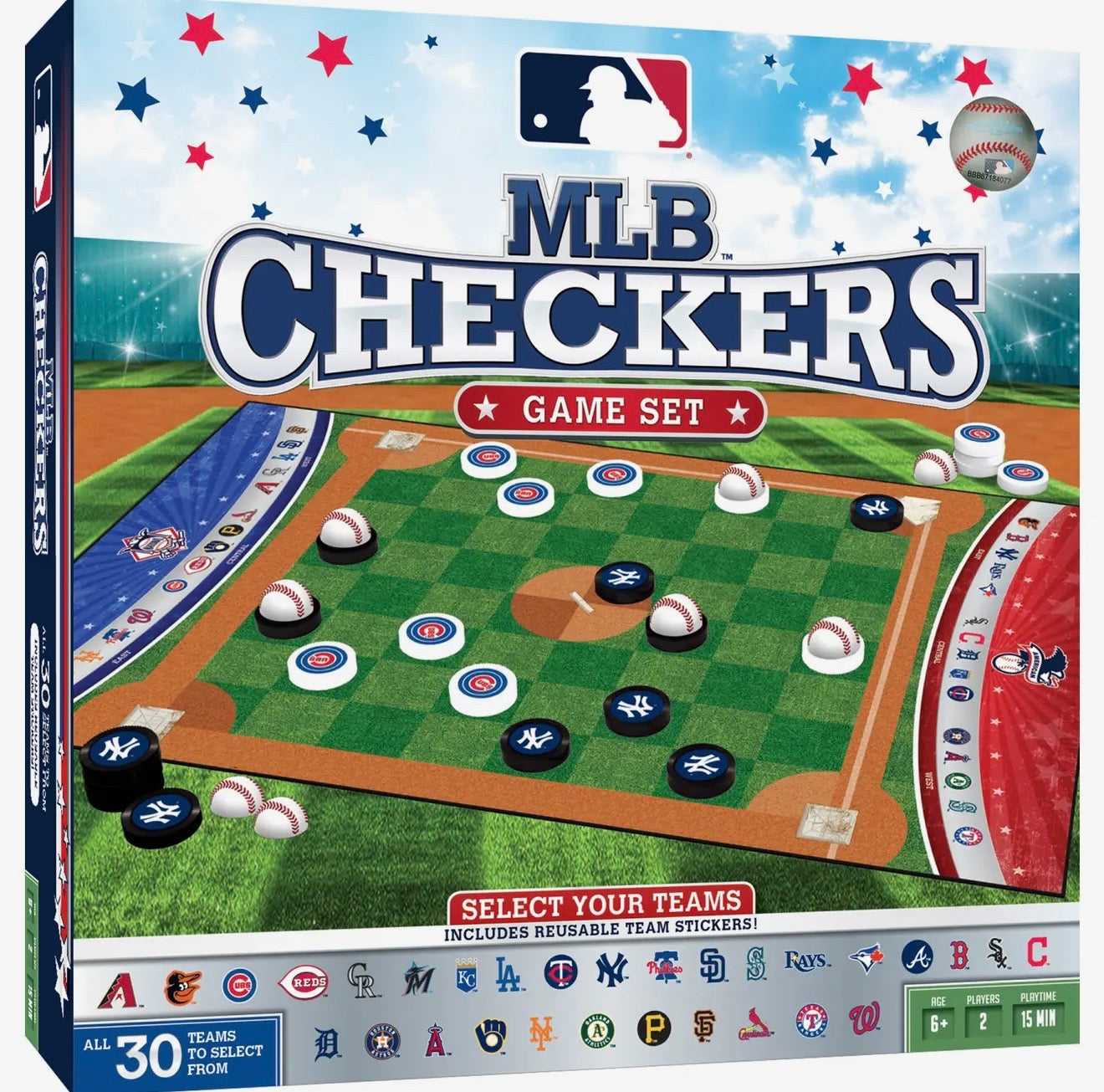 Masterpieces Puzzles MLB League Checkers Board Game