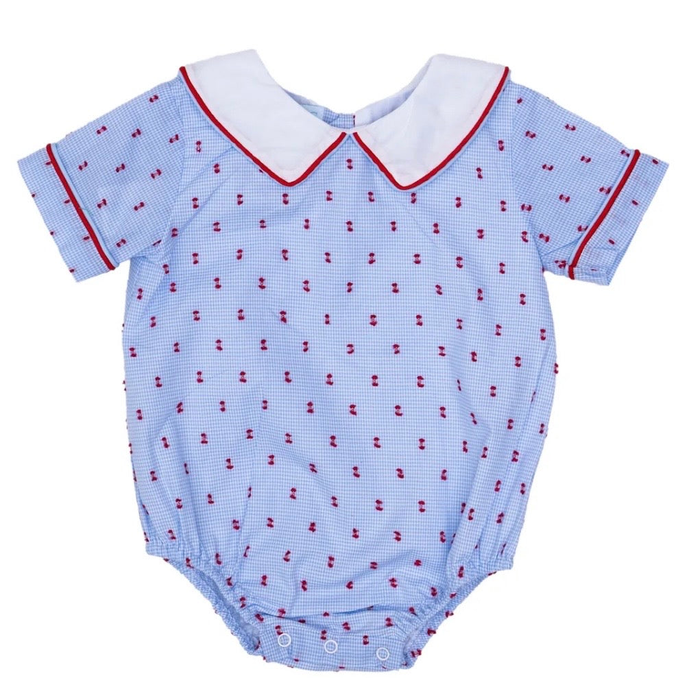 The Oaks Boys Star Spangled Swiss Dot