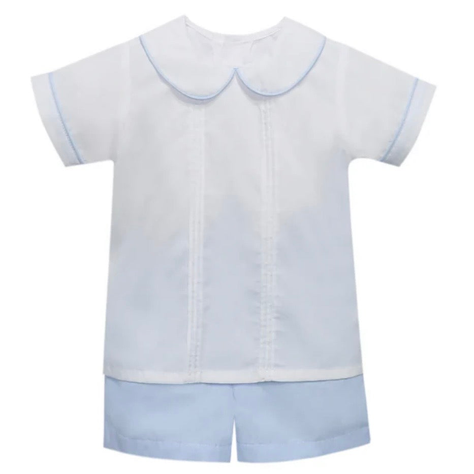 Remember Nguyen Boys Blue Madison Short Set-Blue Micro Gingham