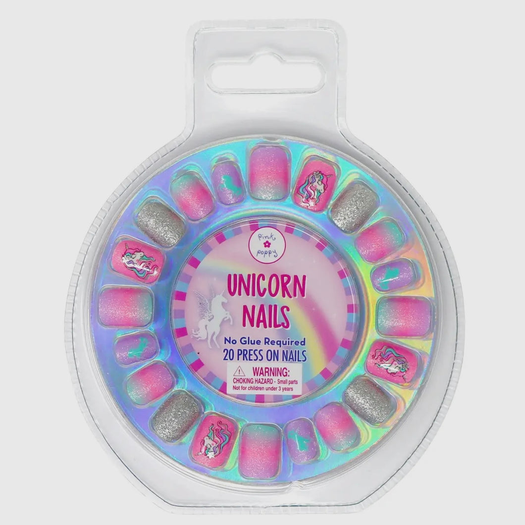 Pink Poppy Unicorn Press on Nails