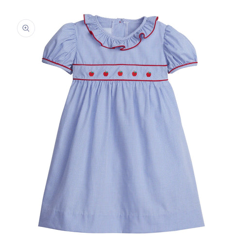 Little English Girls Caroline Dress with Apple Embroidery