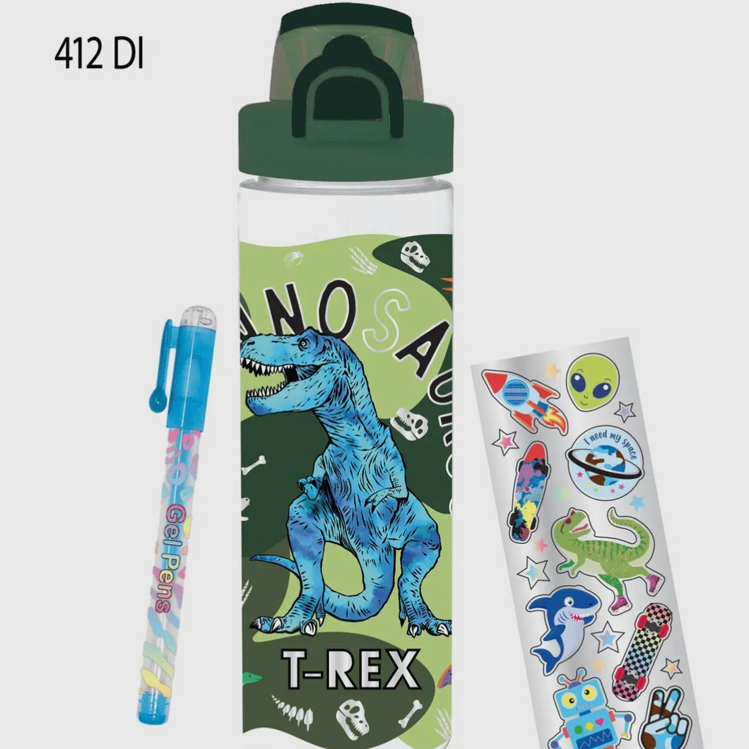 Hot Focus Pop-Open Dinosaur Water Bottle