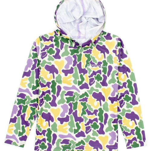 Properly Tied Sportsman Performance Hoodie Mardi Gras Camo