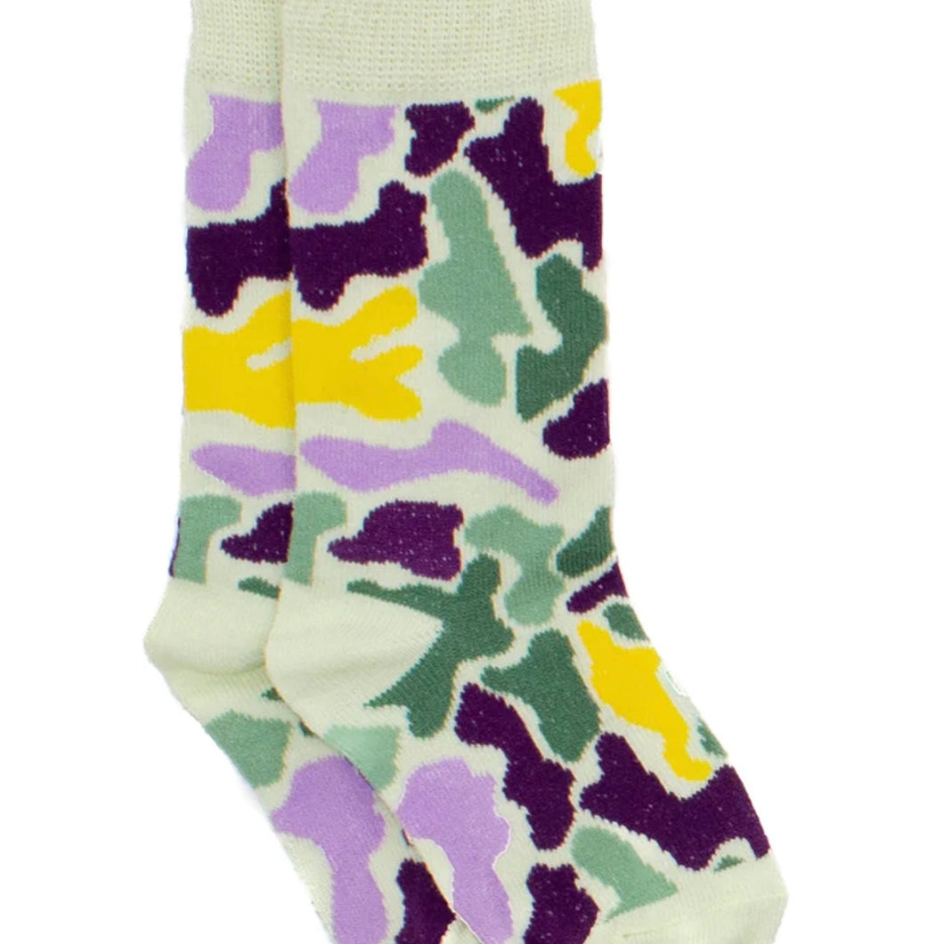 Properly Tied Boys Lucky Duck Socks Mardi Gras Camo