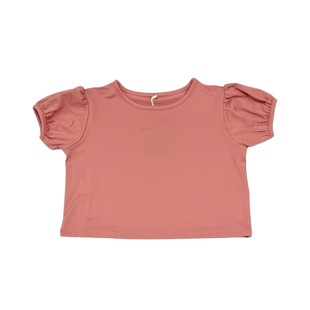 Honesty Girls Salmon Pink Puff Sleeve Top