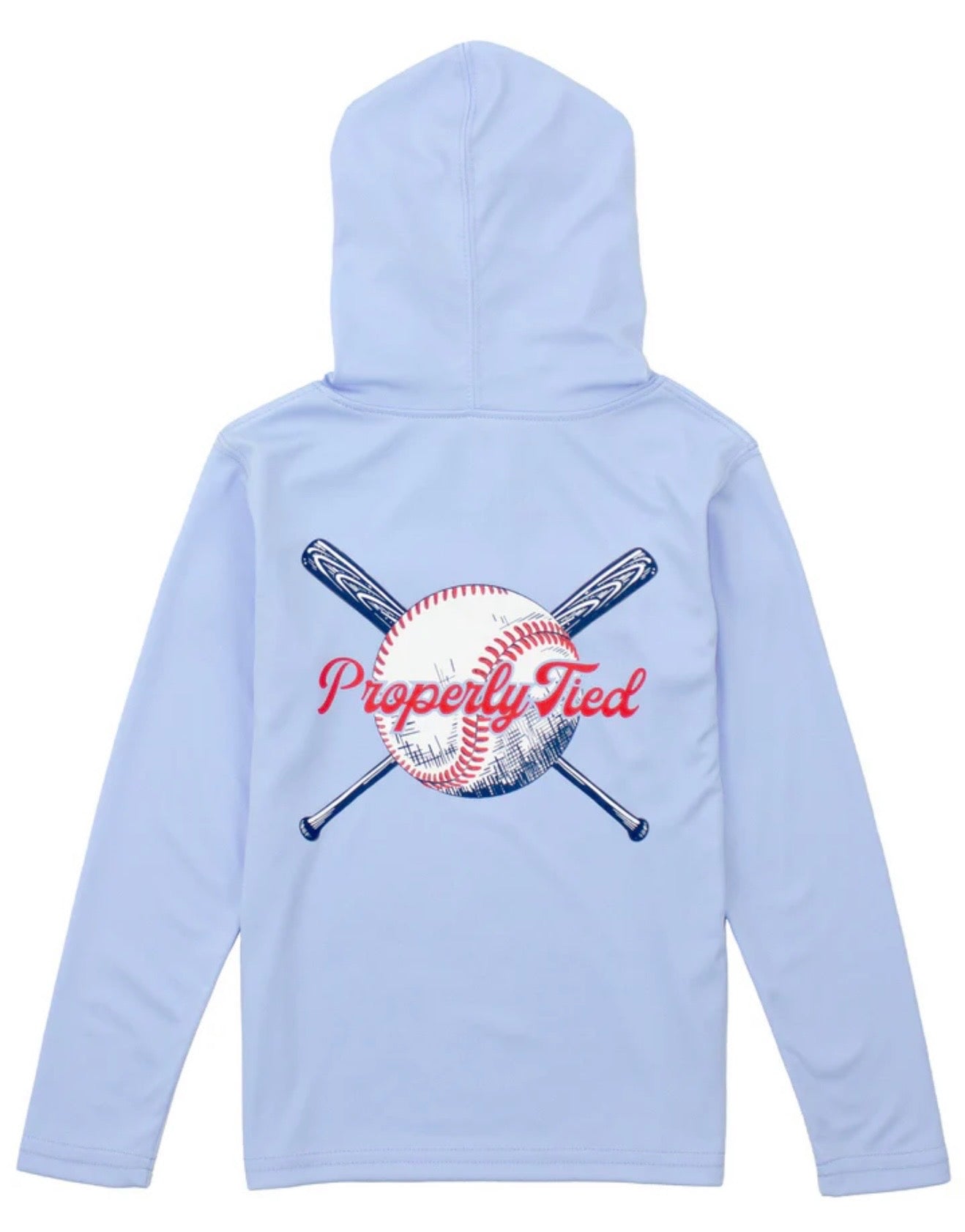 Properly Tied Boys Play Ball Light Blue Performance Hoodie